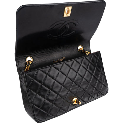 Chanel Quilted Lambskin 24K Gold Single Flap Crossbody Bag