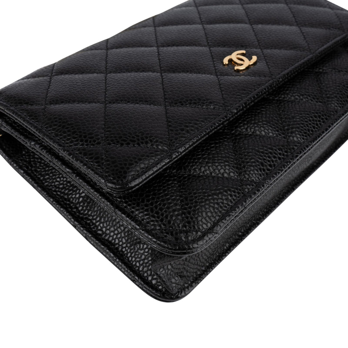 Chanel Quilted Caviar Leather Classic Wallet On Chain Crossbody Bag