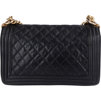 Chanel Quilted Caviar Leather Medium Boy Single Flap Crossbody Bag
