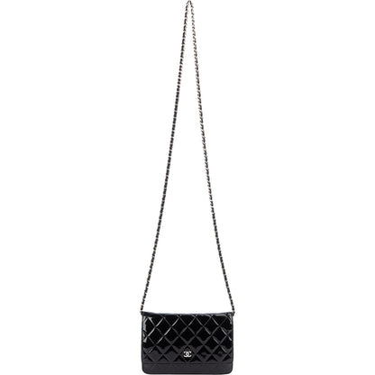 Chanel Quilted Patent Leather Wallet on Chain Crossbody Bag