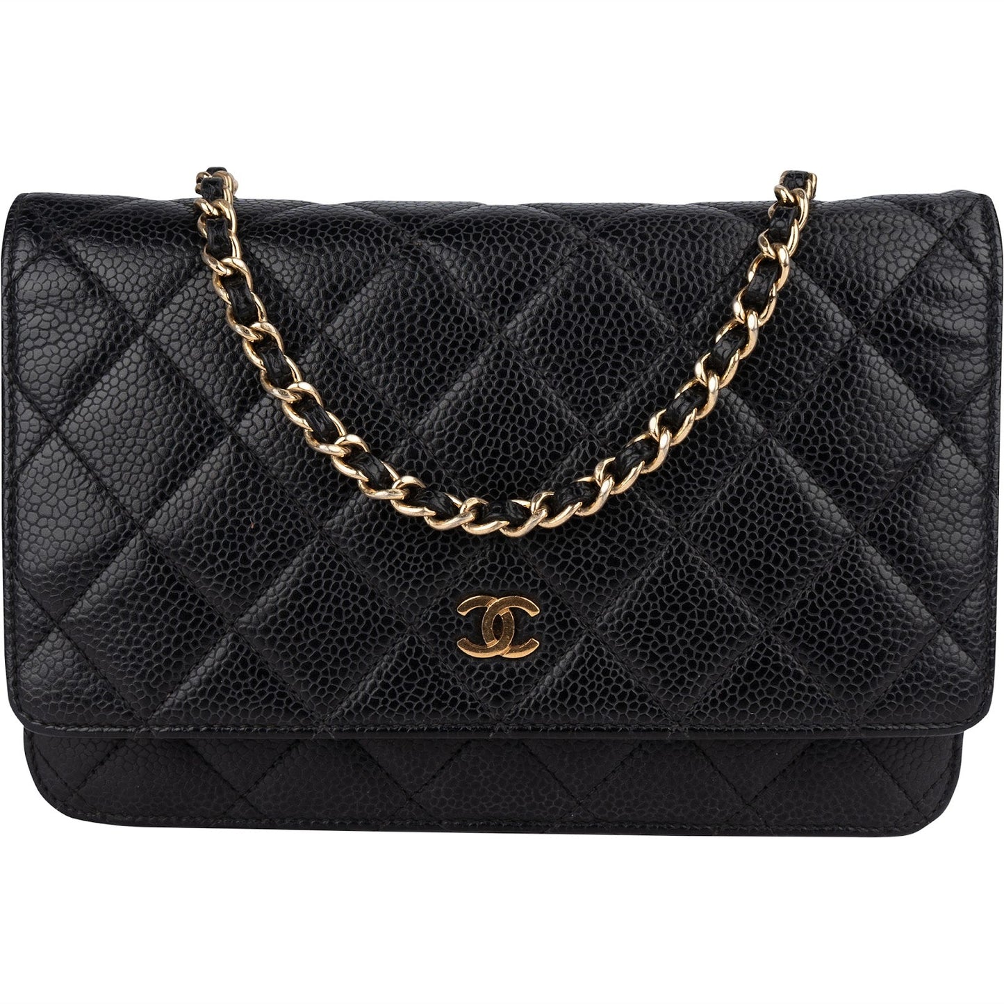 Chanel Quilted Caviar Leather Wallet On Chain Crossbody Bag