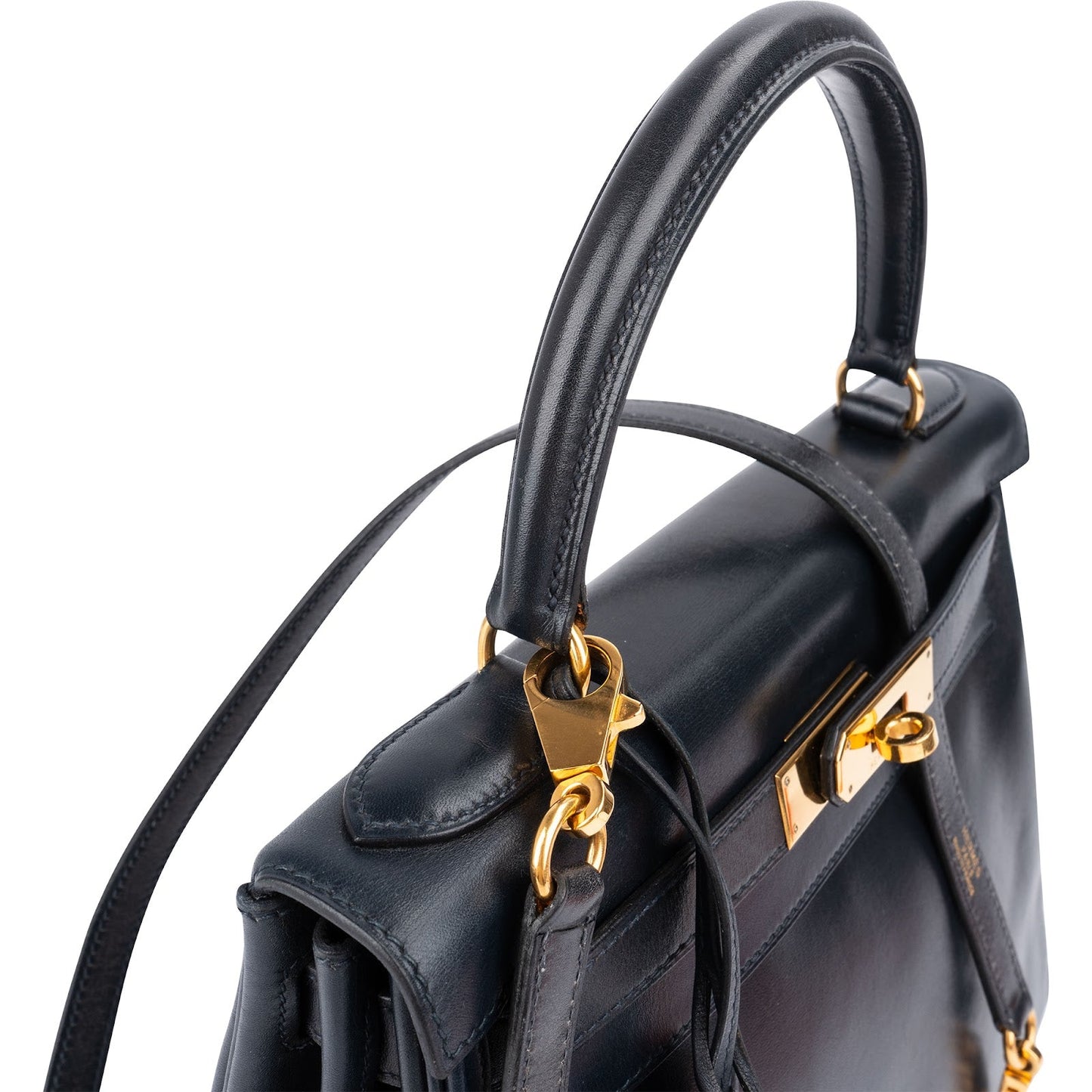 Hermès Blue Boxcalf Leather Kelly 28 Handbag