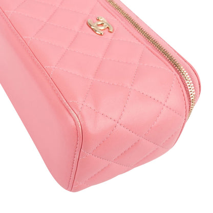 Chanel Quilted Lambskin CC Mini Vanity Case Chain Crossbody Bag