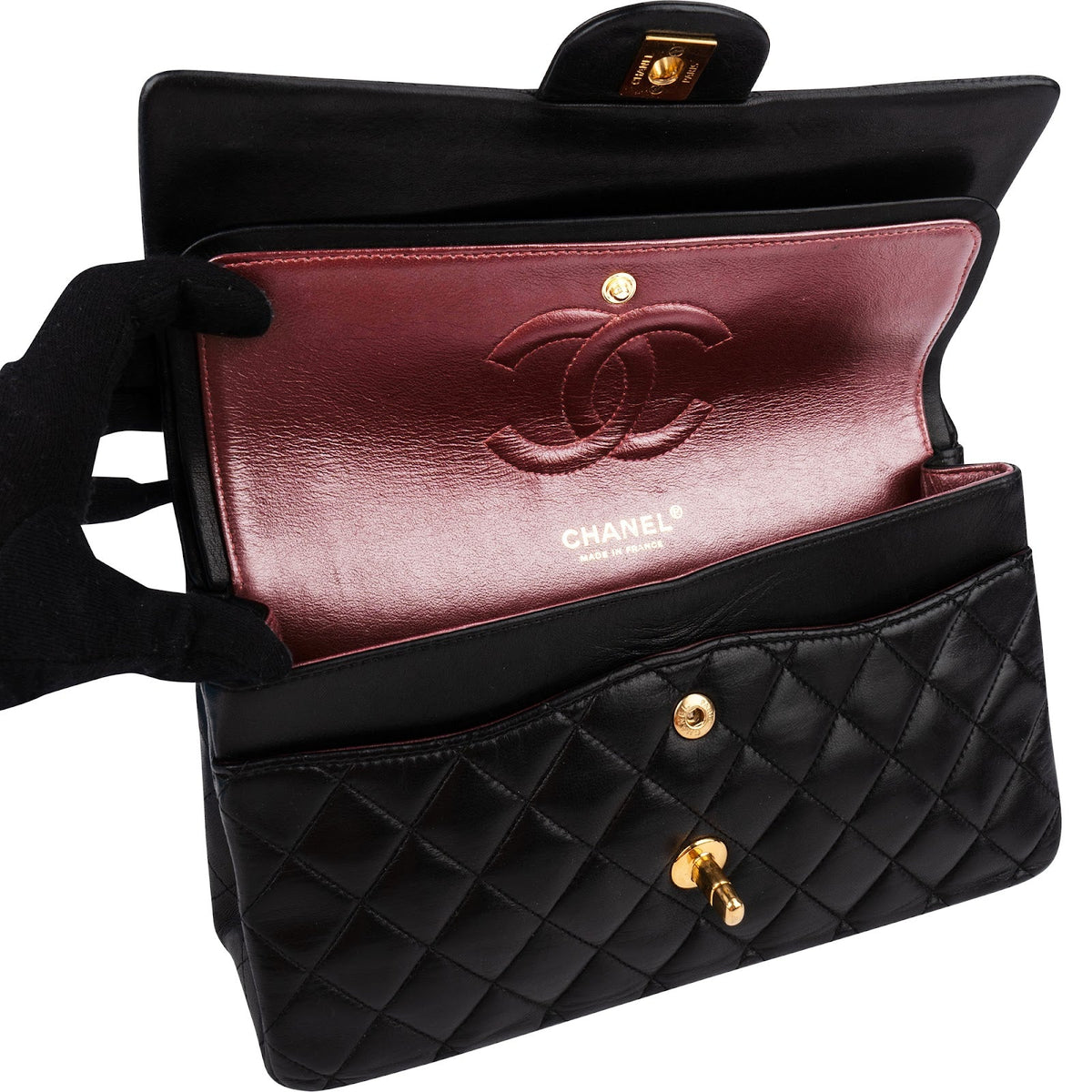Chanel Quilted Lambskin Medium Double Flap Shoulder Bag