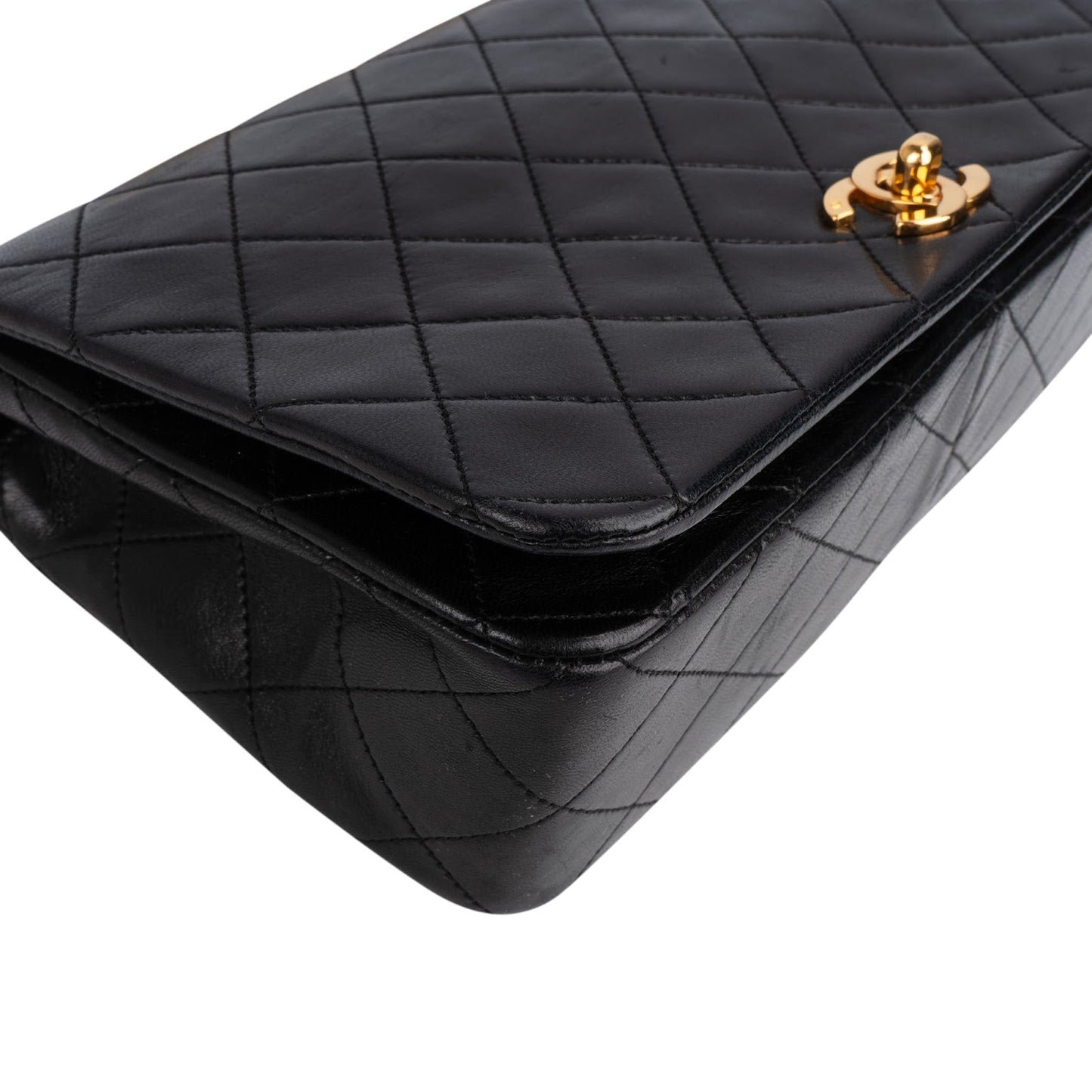 Chanel Quilted Lambskin 24K Gold Single Flap Crossbody Bag