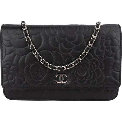 Chanel Camellia Lambskin Wallet On Chain Crossbody Bag