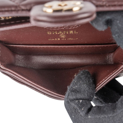 Chanel Quilted Lambskin Extra Mini Miniatur Double Flap Pendant Bag