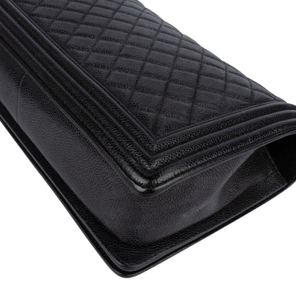 Chanel Quilted Caviar Leather Boy Single Flap Crossbody Bag