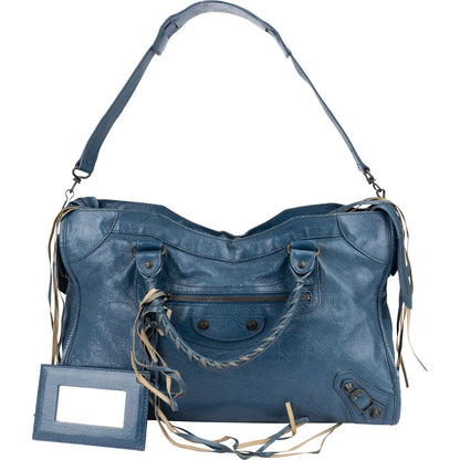 Balenciaga Blue Leather City Handbag