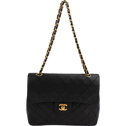 Chanel Quilted Lambskin Medium 24K Gold Double Flap Shoulder Bag
