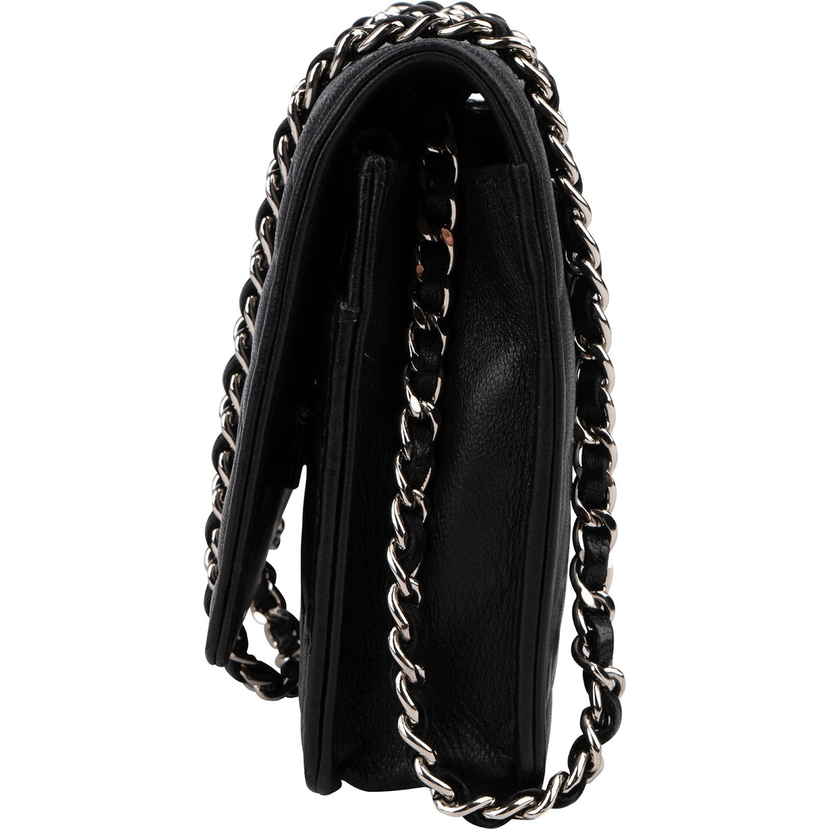 Chanel Camellia Embossed Lambskin Wallet On Chain Crossbody Bag