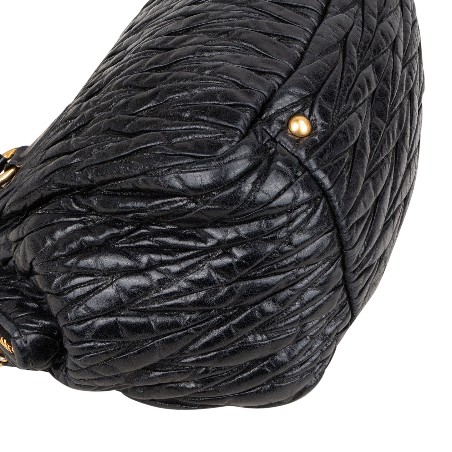 Miu Miu Matelassé Nappa Leather Bauletto Handbag