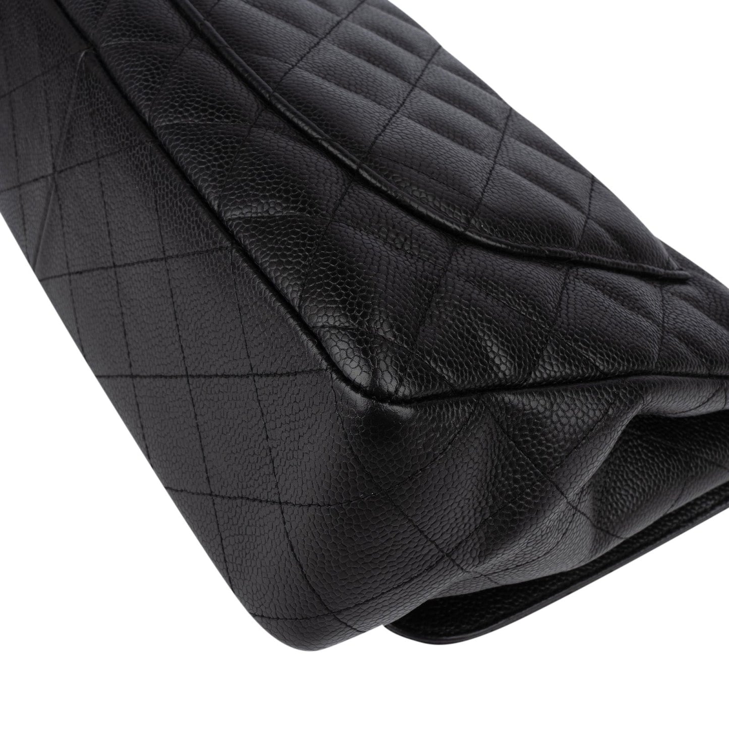 Chanel Quilted Caviar Leather Jumbo Single Flap Crossbody Bag