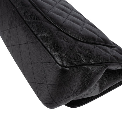 Chanel Quilted Caviar Leather Jumbo Single Flap Crossbody Bag