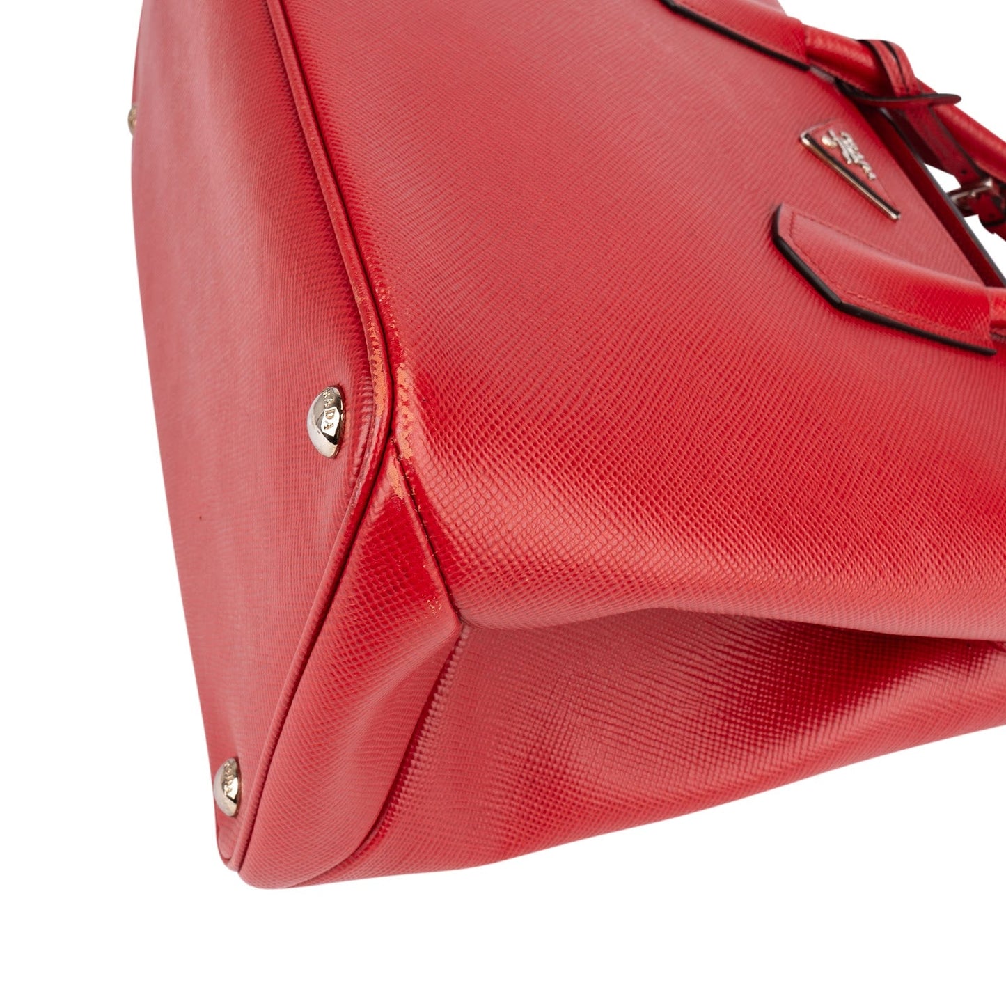 Prada Red Saffiano Leather Double Handbag