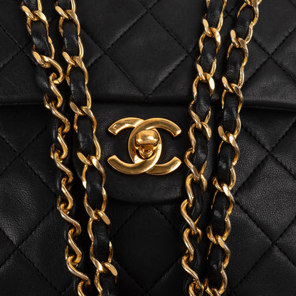 Chanel Quilted Lambskin Medium 24K Gold Double Flap Shoulder Bag
