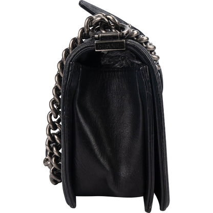 Chanel Aged Quilted Calfskin Medium Boy Crossbody Bag