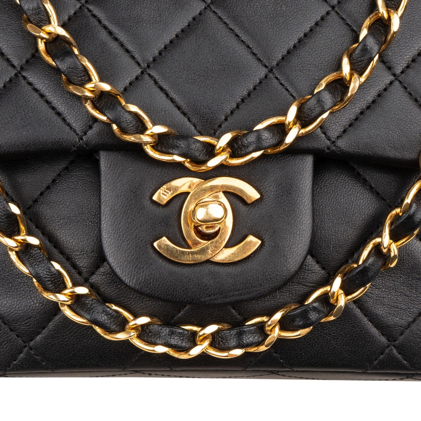 Chanel Quilted Lambskin 24K Gold Medium Double Flap Shoulder Bag