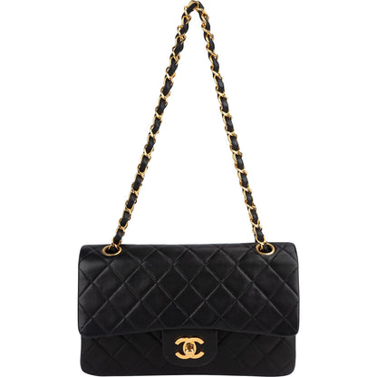 Chanel Quilted Lambskin 24K Gold Small Double Flap Shoulder Bag
