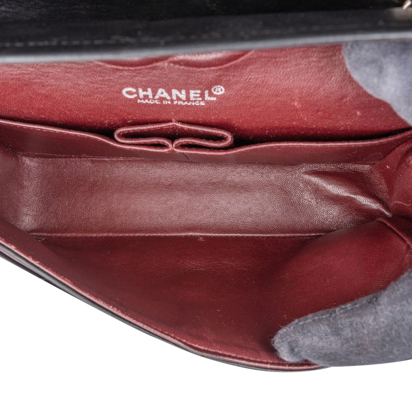 Chanel Quilted Lambskin Palladium Small Double Flap Shoulder Bag
