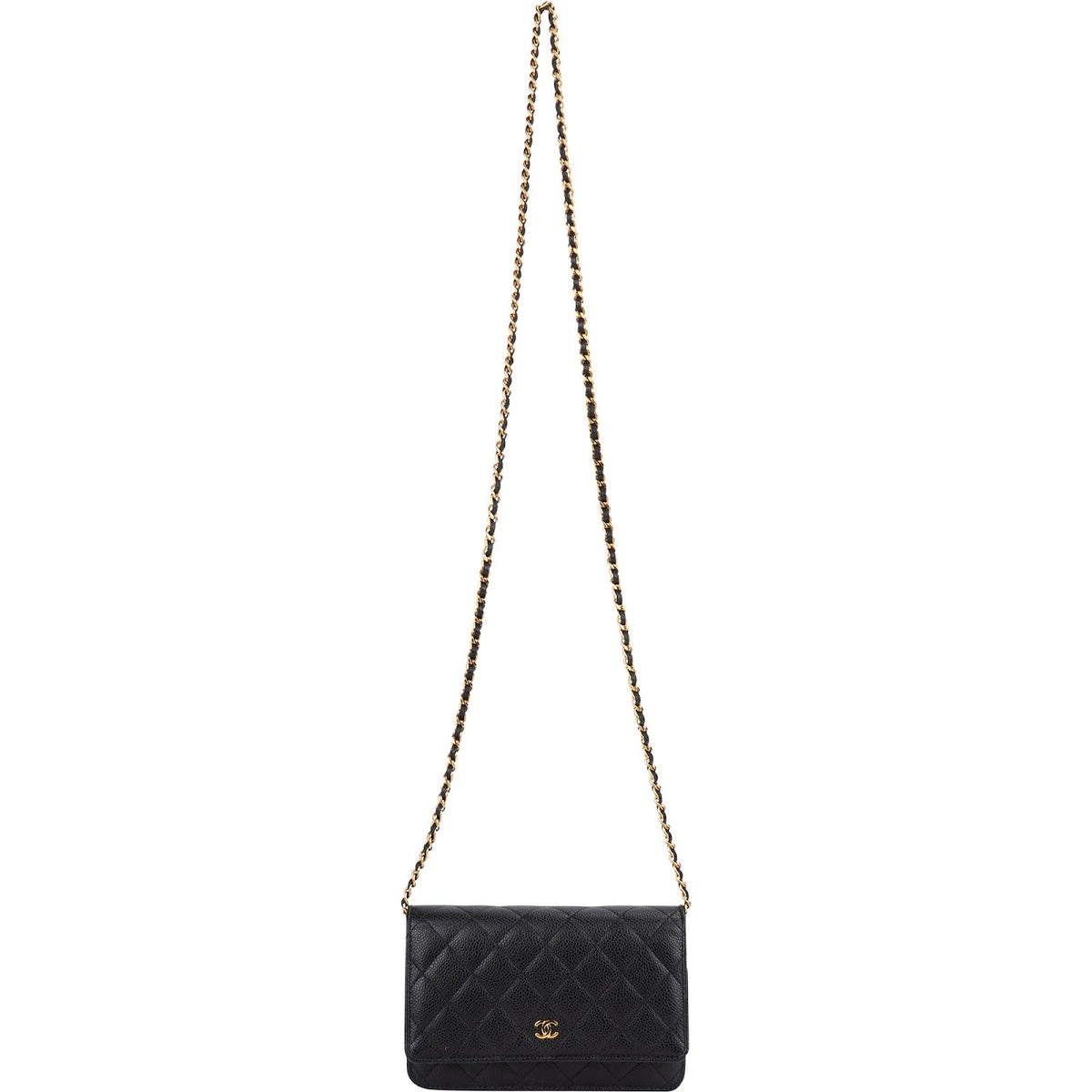 Chanel Quilted Caviar Leather Wallet On Chain Crossbody Bag