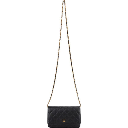 Chanel Quilted Caviar Leather Wallet On Chain Crossbody Bag