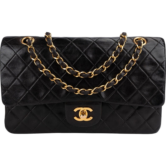 Chanel Quilted Lambskin 24K Gold Medium Double Flap Shoulder Bag
