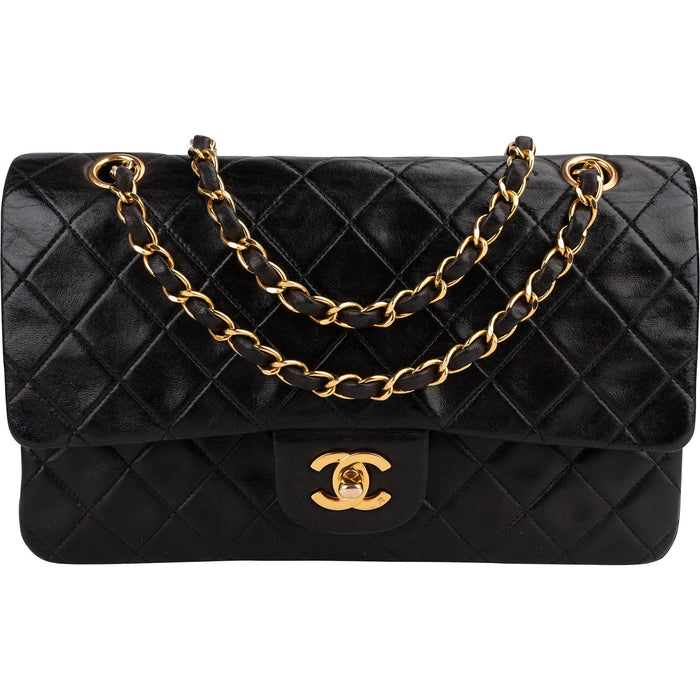 Chanel Quilted Lambskin 24K Gold Medium Double Flap Shoulder Bag