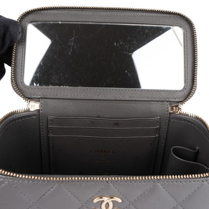 Chanel Quilted Lambskin Top Handle Vanity Case Crossbody Bag