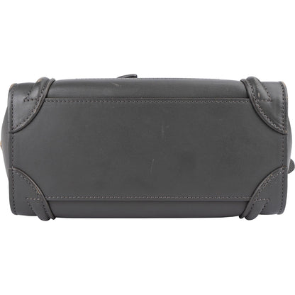 Céline Grey Leather Luggage Handbag