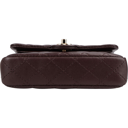 Chanel Quilted Lambskin Extra Mini Miniatur Double Flap Pendant Bag