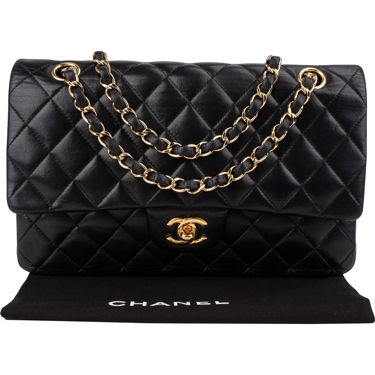 Chanel Quilted Lambskin Medium Double Flap Shoulder Bag