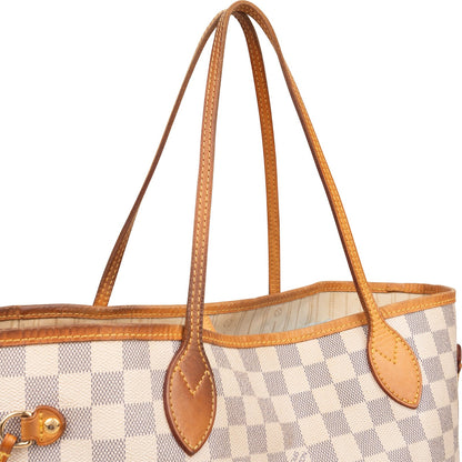 Louis Vuitton Monogram Damier Azur Canvas Neverfull MM Shoulder Bag