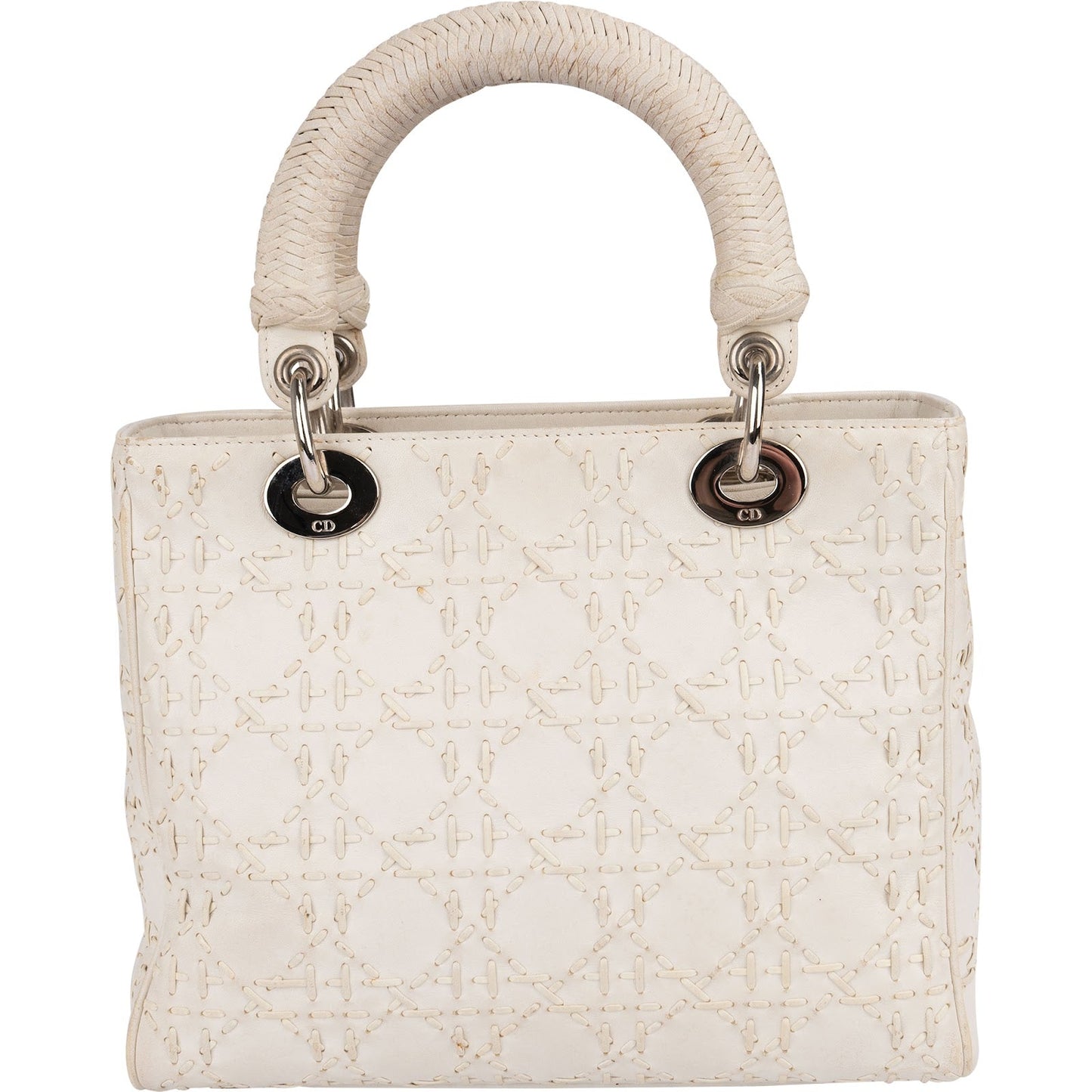 Christian Dior Woven Leather Lady Dior Handbag