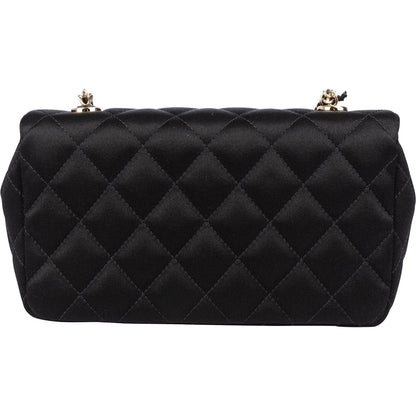 Chanel Quilted Satin Mini Rectangular Single Flap Crossbody Bag