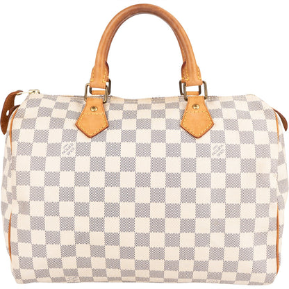 Louis Vuitton Monogram Damier Azur Speedy 30 Handbag