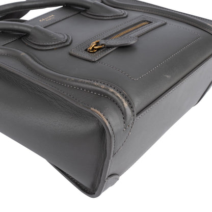 Céline Grey Leather Luggage Handbag