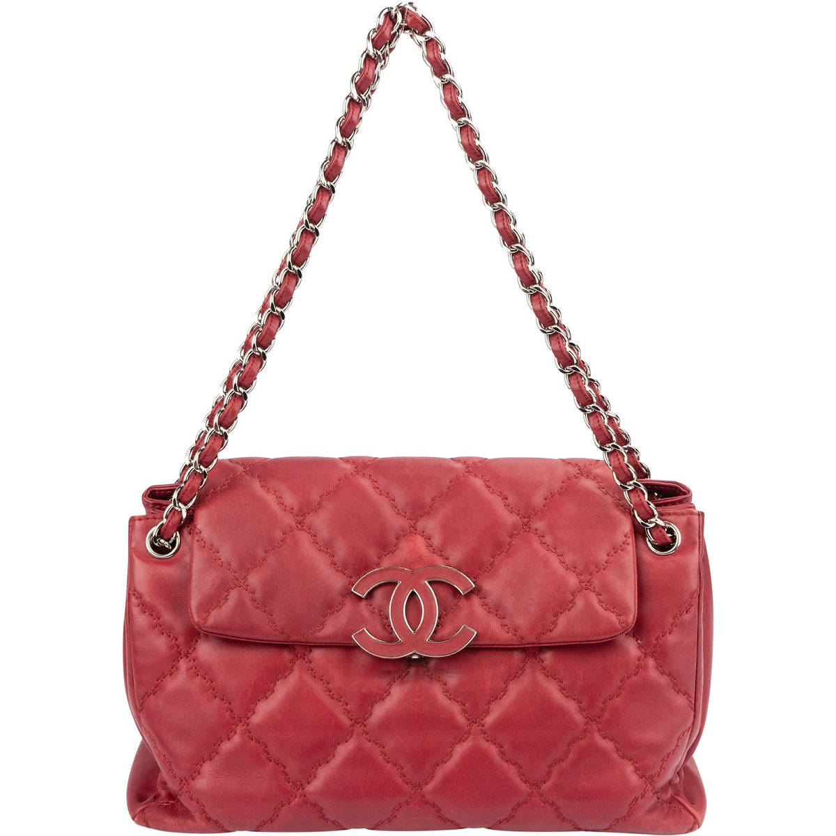Chanel Quilted Lambskin Diamond Stitch Hampton Flap Jumbo Flap Crossbody Bag