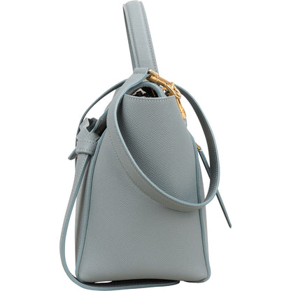 Celine Light Blue Leather Grained Calfskin Belt Handbag