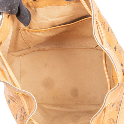 MCM Monogram Visetos Drawstring Bucket Crossbody Bag