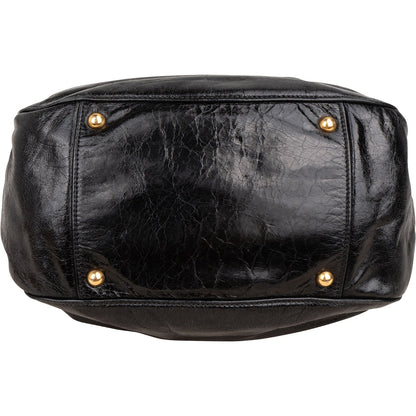 Miu Miu Vitello Shine Leather Bow Bauletto Handbag