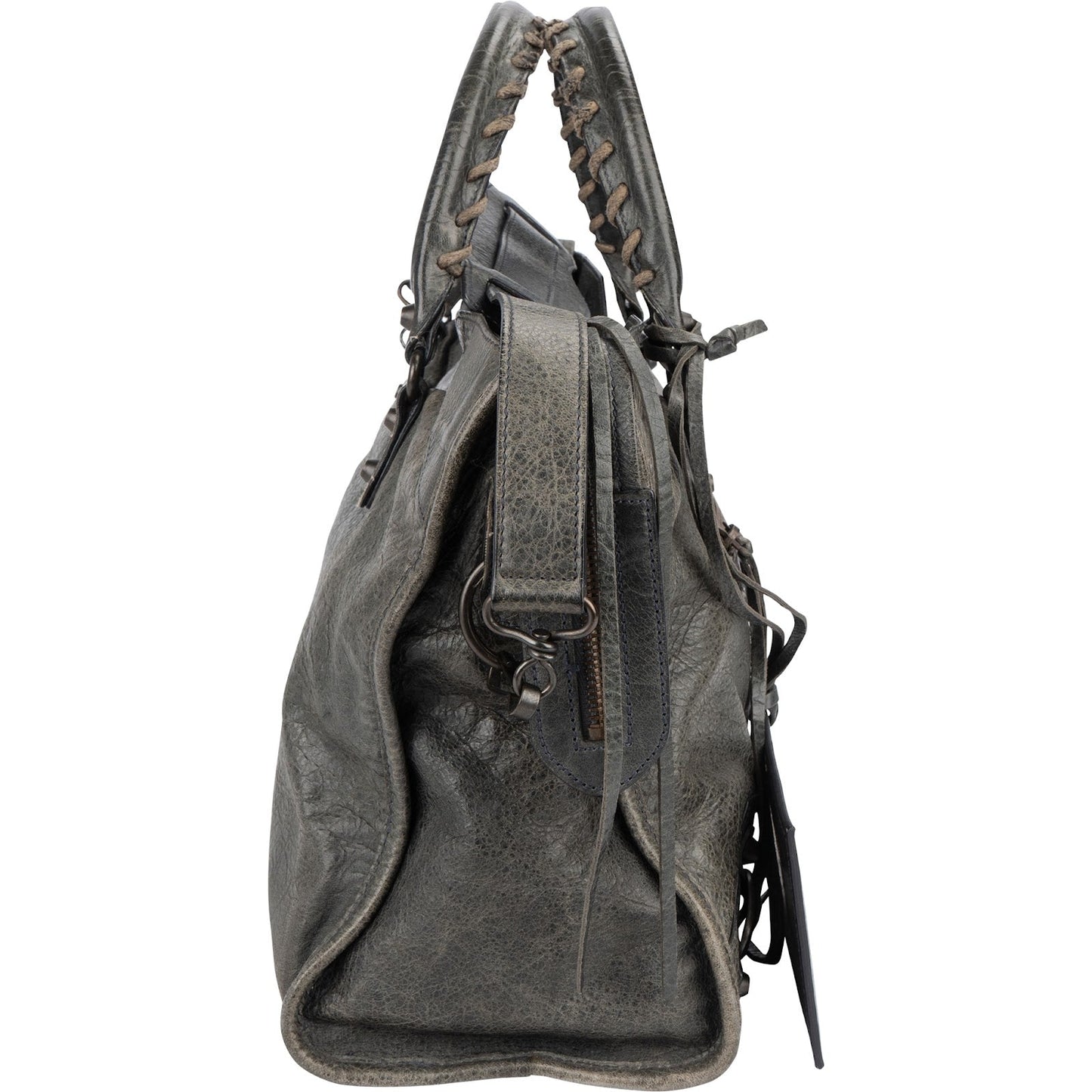 Balenciaga Dark Green Leather Classic City Handbag