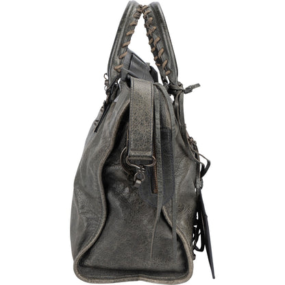 Balenciaga Dark Green Leather Classic City Handbag