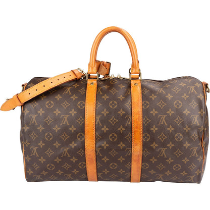 Louis Vuitton Monogram Canvas Keepall 45 Bandoulière Travel Bag