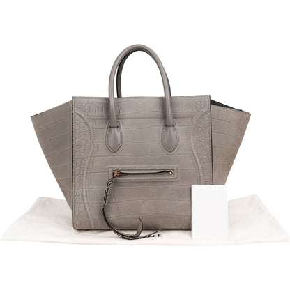 Celine Croc Embossed Leather Phantom Handbag
