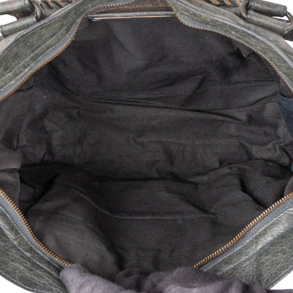 Balenciaga Dark Green Leather Classic City Handbag