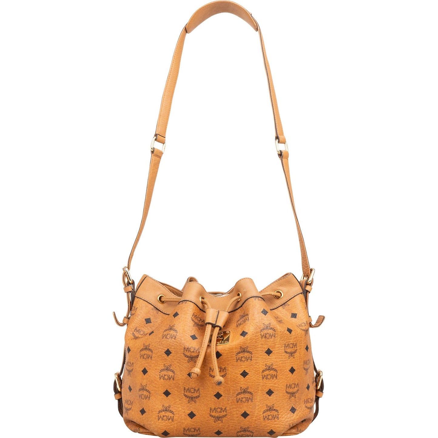 MCM Monogram Visetos Drawstring Bucket Crossbody Bag