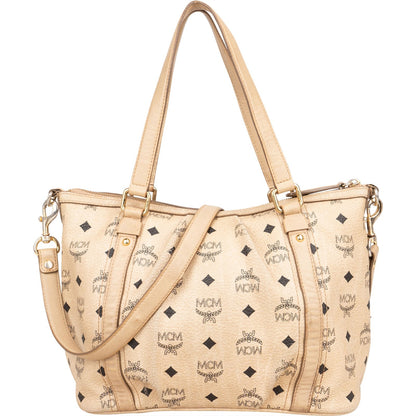 MCM Monogram Visetos Satchel Tote Handbag