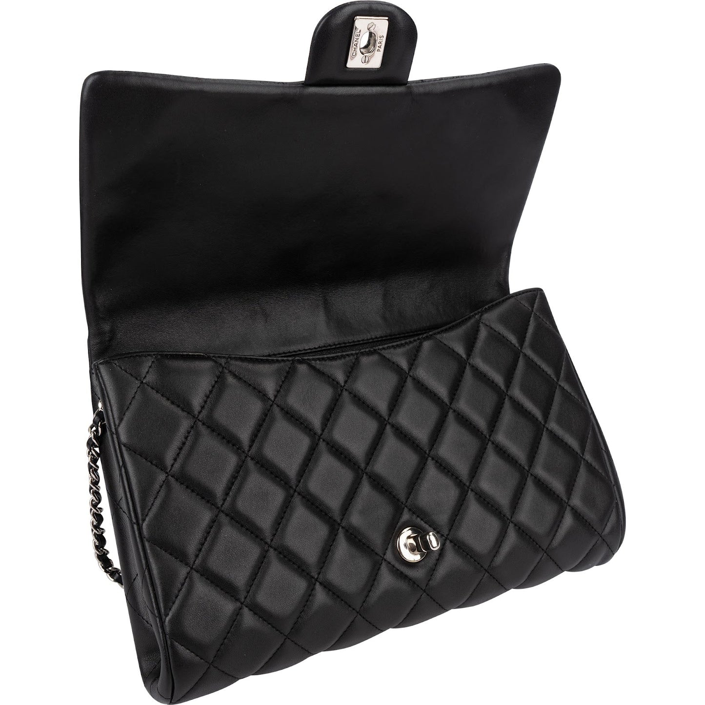 Chanel Quilted Lambskin Palladium Single Flap Shoulder Bag