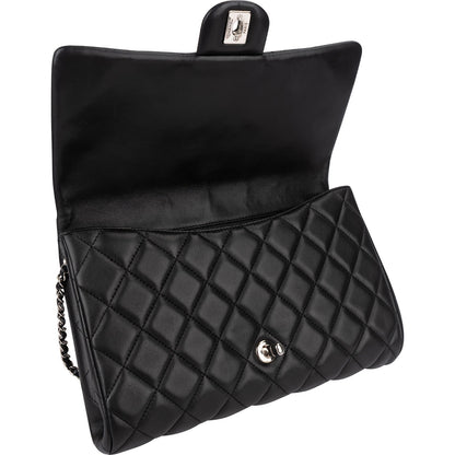 Chanel Quilted Lambskin Palladium Single Flap Shoulder Bag